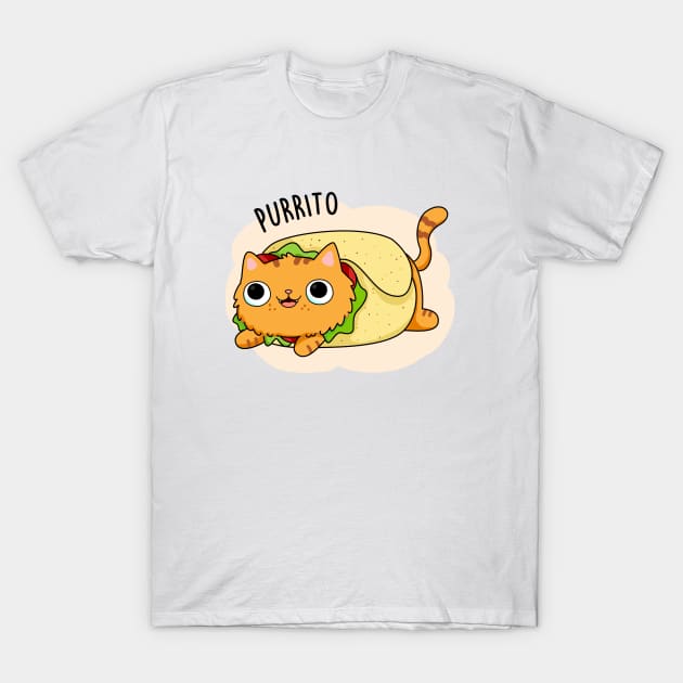 Purrito Cute Burrito Cat Pun T-Shirt by punnybone